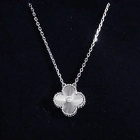 [Vera Jewelry]CLOVER  15MM DIAMOND LASER NECKLACE SILVER