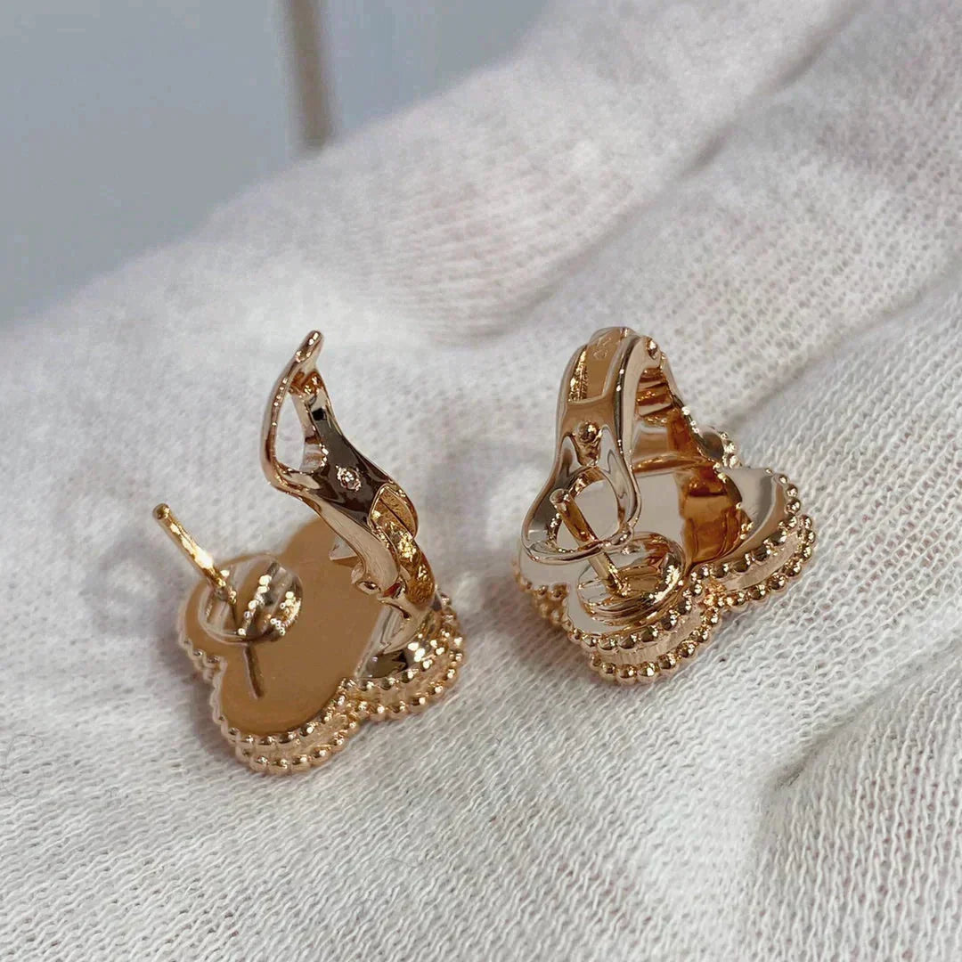 [Vera  Jewelry]CLOVER MEDIUM 1 MOTIFS CARNELIAN  DIAMOND earrings