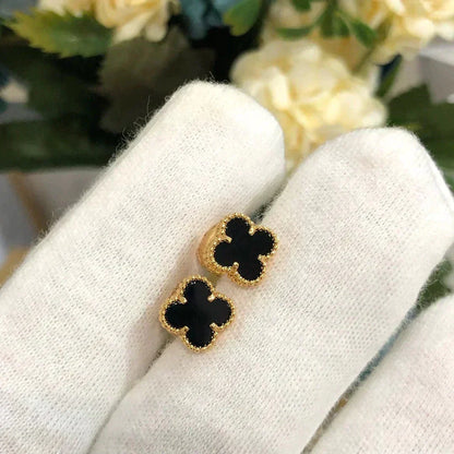 [Vera  Jewelry]CLOVER MINI 9.5MM BLACK MOP EARRINGS