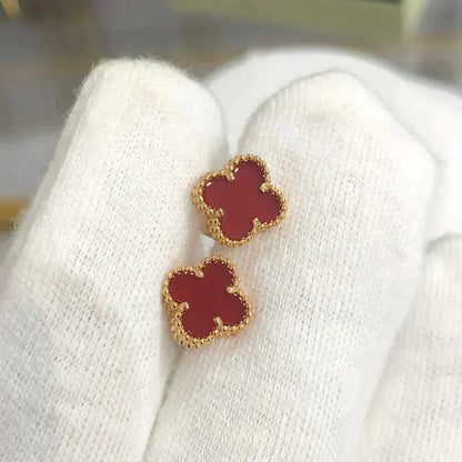 [Vera  Jewelry]CLOVER MINI 9.5MM CARNELIAN EARRINGS