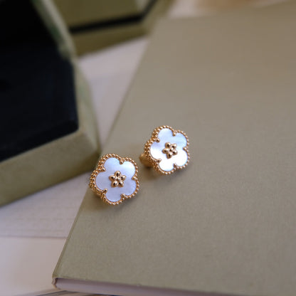 [Vera Jewelry]LUCKY PINK GOLD WHITE MOP EARRINGS