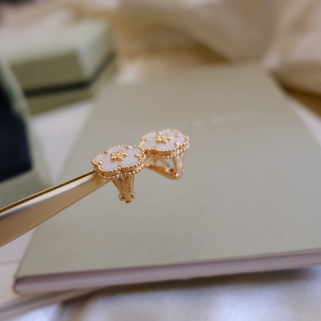 [Vera Jewelry]LUCKY PINK GOLD WHITE MOP EARRINGS