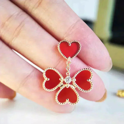 [Vera Jewelry]SWEET CLOVER CARNELIAN EARRINGS