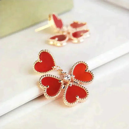 [Vera Jewelry]SWEET CLOVER CARNELIAN EARRINGS