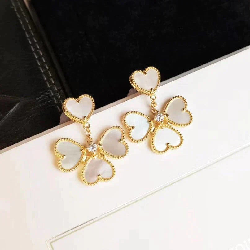 [Vera  Jewelry]CLOVER SWEET WHITE MOP EARRINGS
