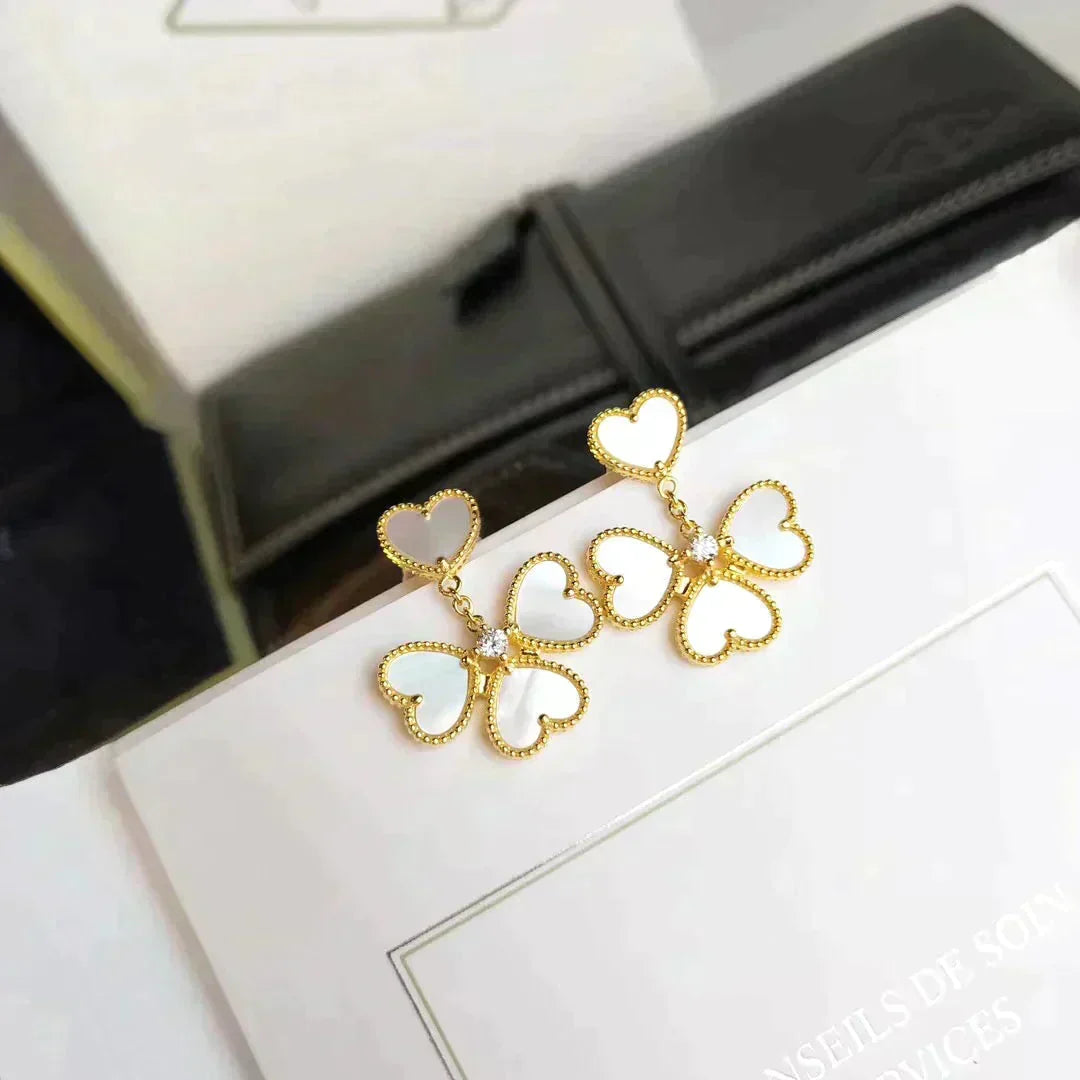 [Vera  Jewelry]CLOVER SWEET WHITE MOP EARRINGS