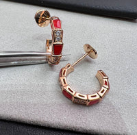 [Vera Jewelry]SERPENTI CARNELIAN PINK GOLD EARRINGS