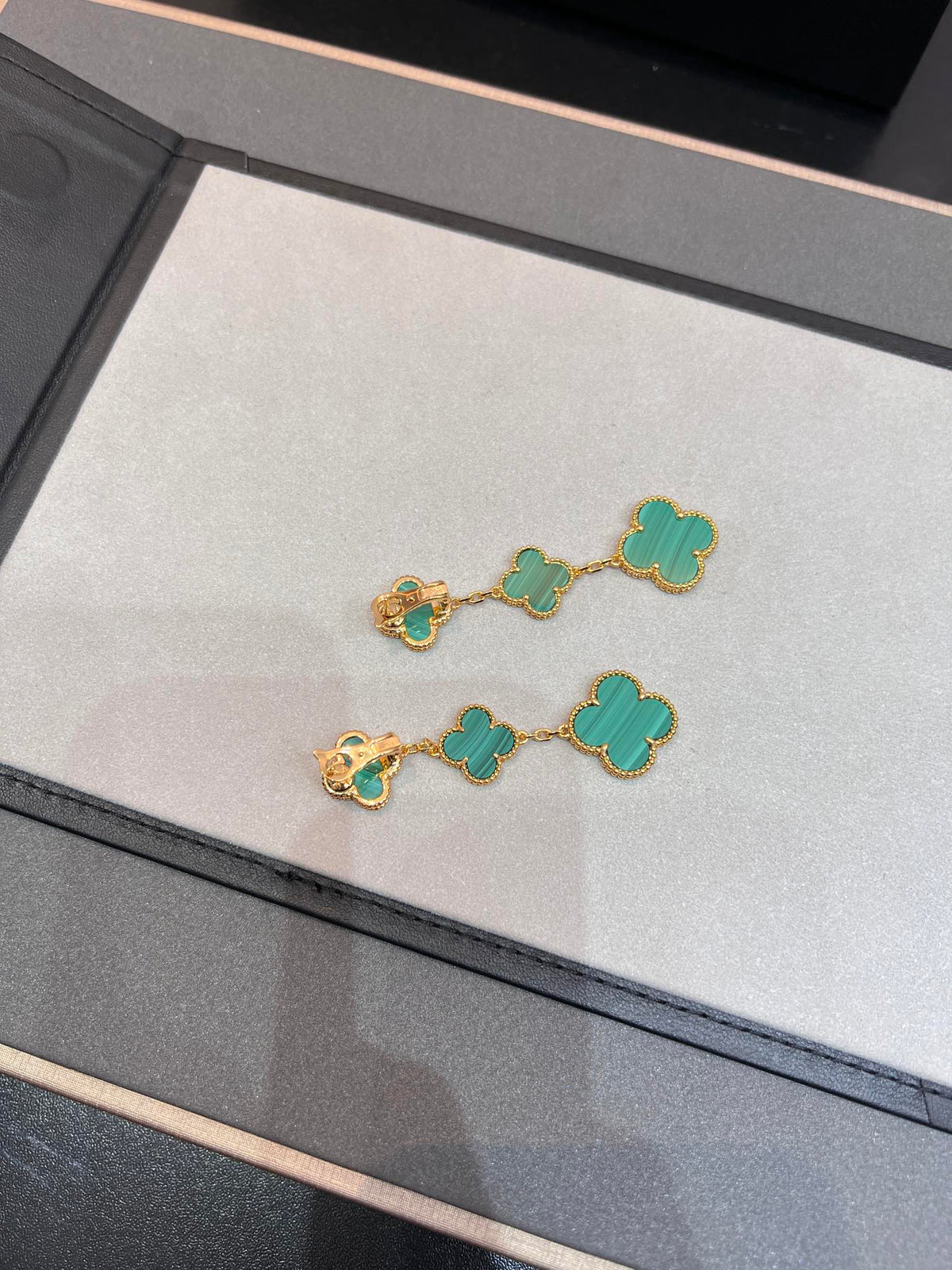[Vera Jewelry]CLOVER MALACHITE 3 MOTIFS GOLD