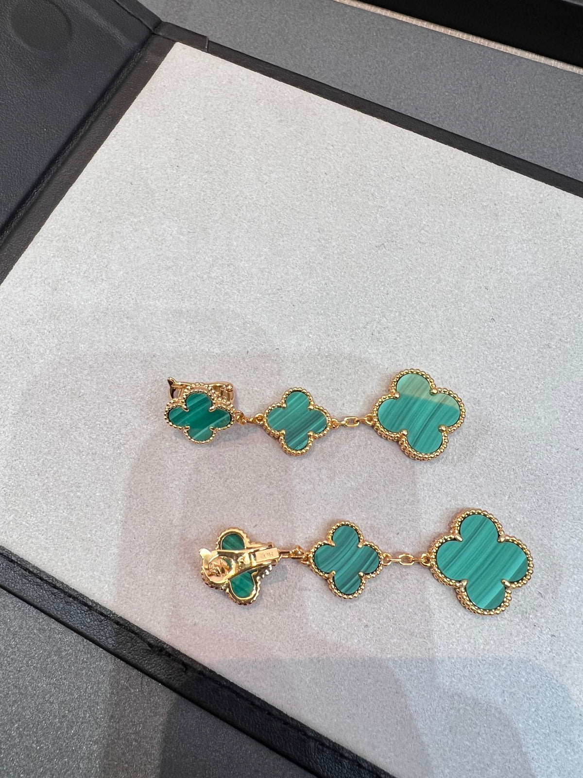 [Vera Jewelry]CLOVER MALACHITE 3 MOTIFS GOLD
