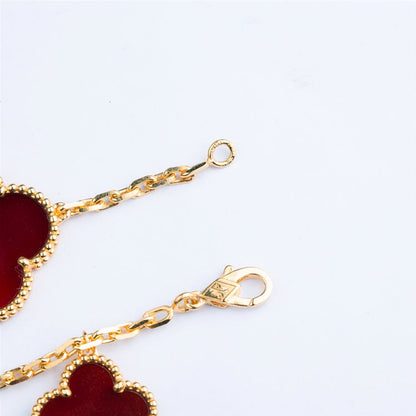 [Vera Jewelry]CLOVER BRACELET 5 MOTIFS CARNELIAN TIGER EYE