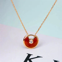 [Vera Jewelry]AMULETTE GOLD CARNELIAN ONYX NECKLACE
