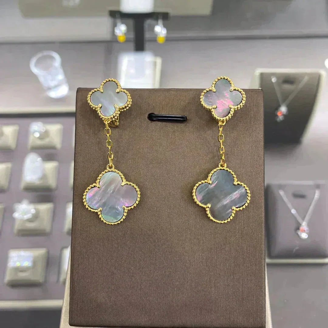 [Vera Jewelry]CLOVER 2 MOTIFS  EARRINGS (MULTIPLE CHOICESC