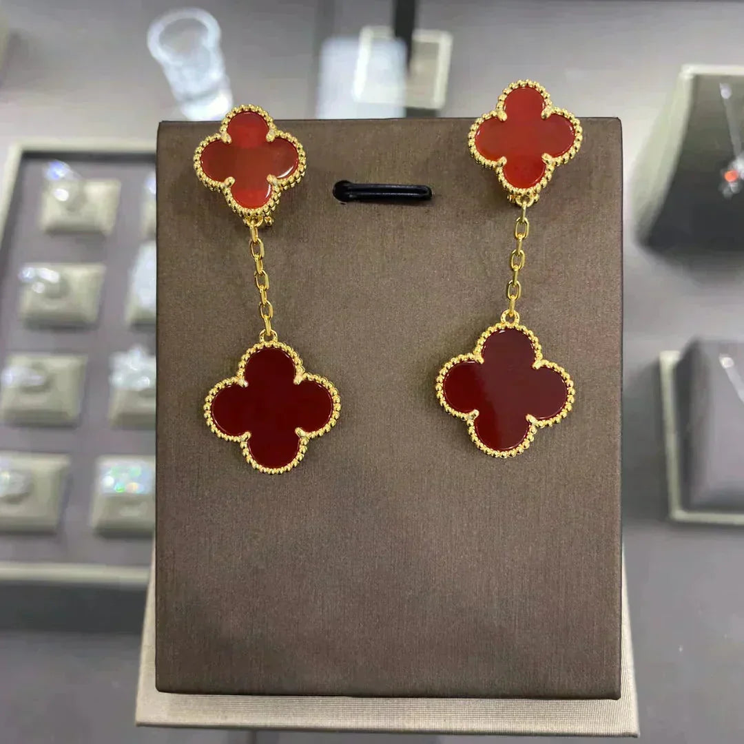 [Vera Jewelry]CLOVER 2 MOTIFS  EARRINGS (MULTIPLE CHOICESC