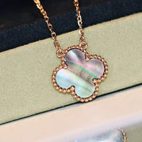 [Vera Jewelry]CLOVER 15MM  GRAY MOTHER OF PEARL NECKLACE