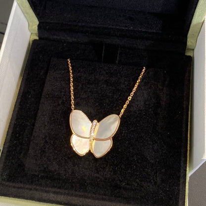 [Vera Jewelry]BUTTERFLY GOLD MOP DIAMOND NECKLACE