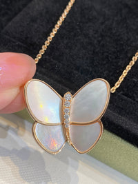 [Vera Jewelry]BUTTERFLY GOLD MOP DIAMOND NECKLACE