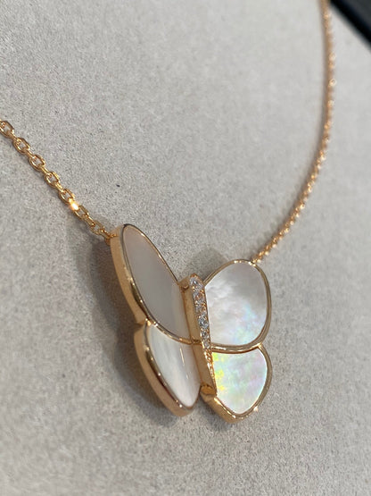 [Vera Jewelry]BUTTERFLY GOLD MOP DIAMOND NECKLACE