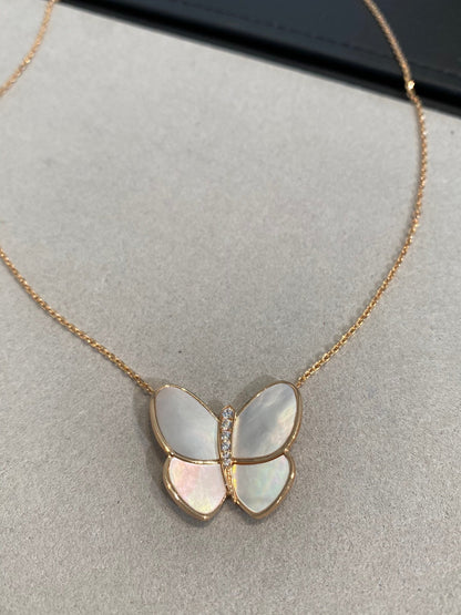 [Vera Jewelry]BUTTERFLY GOLD MOP DIAMOND NECKLACE