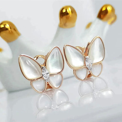 [Vera Jewelry]BUTTERFLY MOP DIAMOND EARRINGS