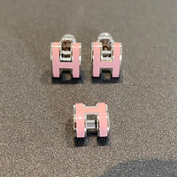 [Vera Jewelry]MINI POP H SILVER EARRINGS PINK