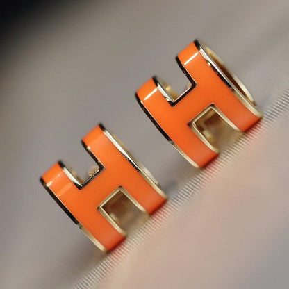 [Vera  Jewelry]MINI POP H EARRINGS ORANGE
