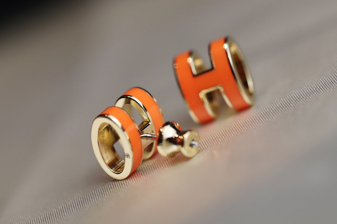 [Vera  Jewelry]MINI POP H EARRINGS ORANGE