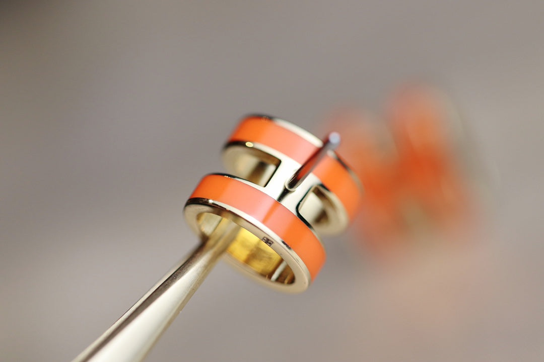 [Vera  Jewelry]MINI POP H EARRINGS ORANGE
