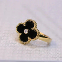 [Vera Jewelry]CLOVER ONYX RING GOLD DIAMOND