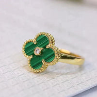 [Vera Jewelry]CLOVER MALACHITE RING GOLD DIAMOND