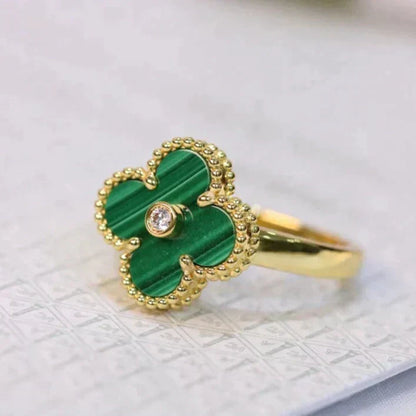 [Vera  Jewelry]CLOVER MALACHITE RING GOLD DIAMOND