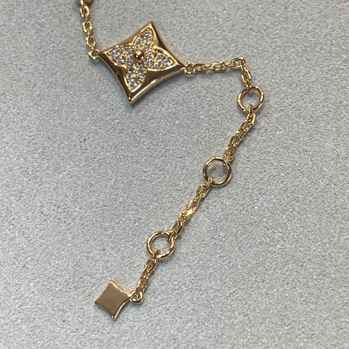 [Vera Jewelry]STAR AND SUN 4 MOTIFS GOLD DIAMONDS BRACELET