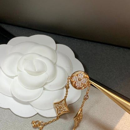 [Vera  Jewelry]STAR AND SUN 4 MOTIFS GOLD DIAMONDS BRACELET