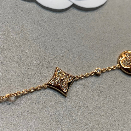 [Vera Jewelry]STAR AND SUN 4 MOTIFS GOLD DIAMONDS BRACELET