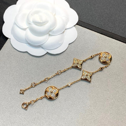 [Vera Jewelry]STAR AND SUN 4 MOTIFS GOLD DIAMONDS BRACELET