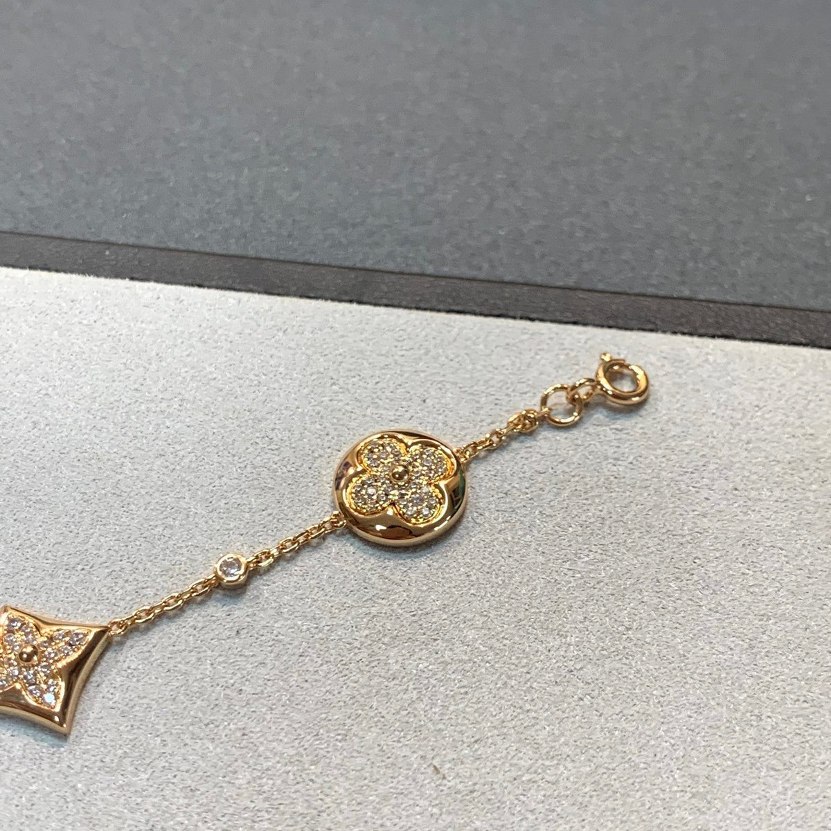 [Vera Jewelry]STAR AND SUN 4 MOTIFS GOLD DIAMONDS BRACELET