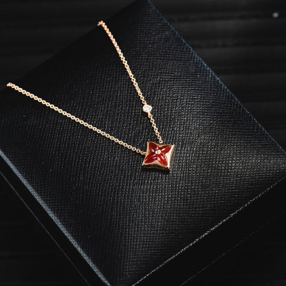 [Vera  Jewelry]STAR NECKLACE PINK GOLD 1 DIAMOND