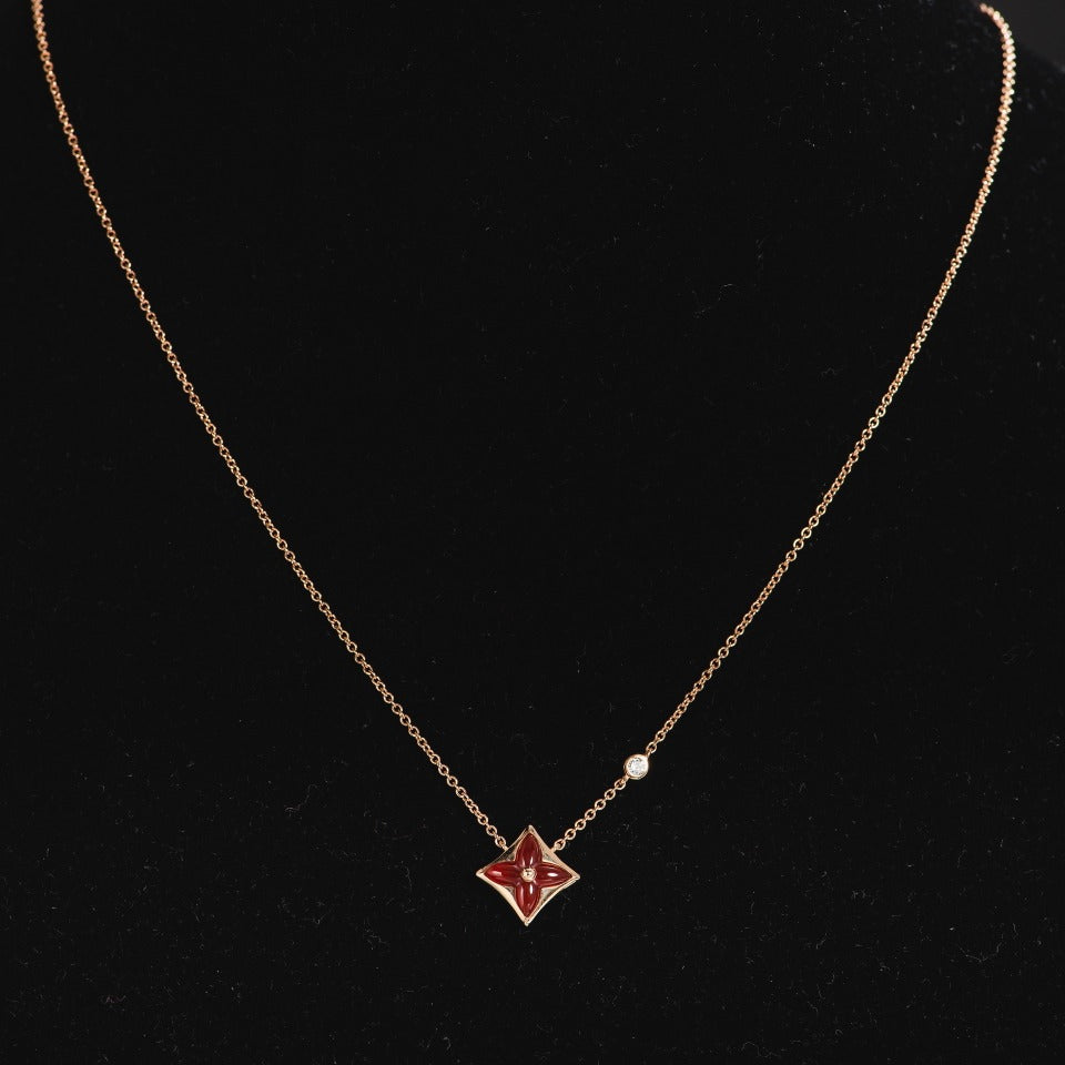 [Vera  Jewelry]STAR NECKLACE PINK GOLD 1 DIAMOND