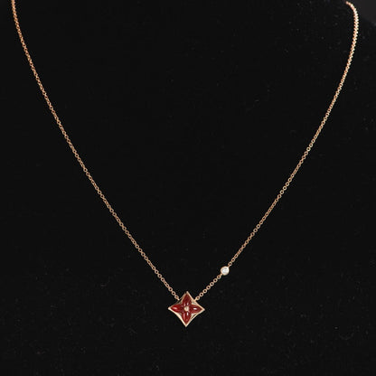 [Vera  Jewelry]STAR NECKLACE PINK GOLD 1 DIAMOND