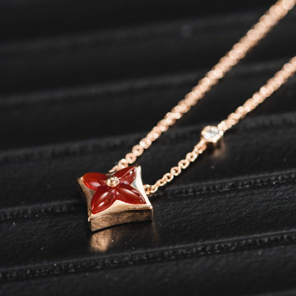 [Vera  Jewelry]STAR NECKLACE PINK GOLD 1 DIAMOND