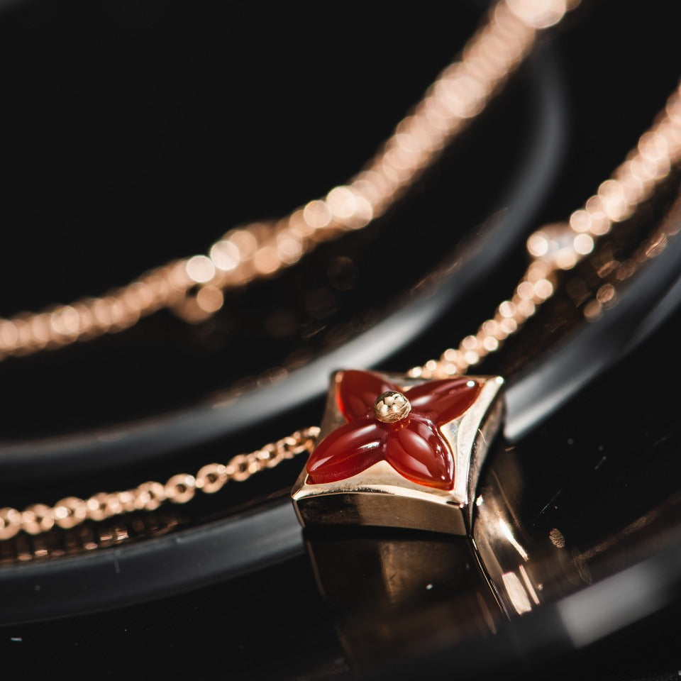 [Vera  Jewelry]STAR NECKLACE PINK GOLD 1 DIAMOND