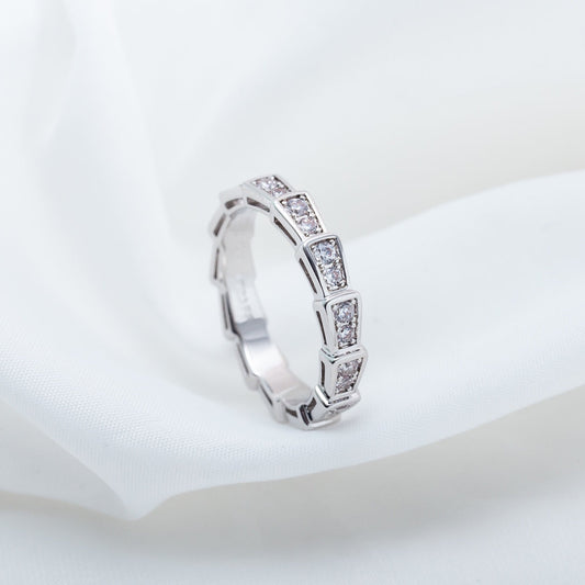 [Vera]SERPENTI RING SILVER DIAMOND PAVED 3MM