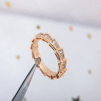 [Vera Jewelry]SERPENTI RING PINK GOLD DIAMOND PAVED 3MM