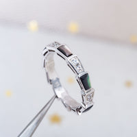 [Vera Jewelry]SERPENTI RING SILVER  DIAMOND BLACK MOP 3MM