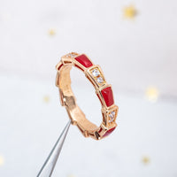 [Vera Jewelry]SERPENTI RING PINK GOLD CARNELIAN DIAMOND 3MM