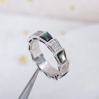 [Vera Jewelry]SERPENTI RING SILVER DIAMOND BLACK MOP 4MM