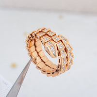[Vera Jewelry]SERPENTI RING PINK GOLD DIAMOND DOUBLE ROW