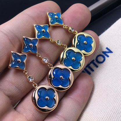 [Vera  Jewelry]STAR AND SUN AGATE DIAMOND EARRINGS