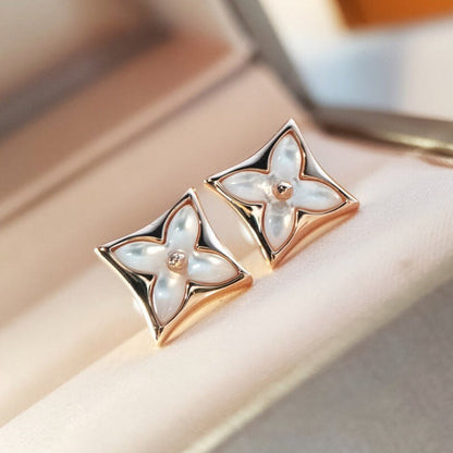 [Vera  Jewelry]STAR MOP PINK GOLD EARRINGS
