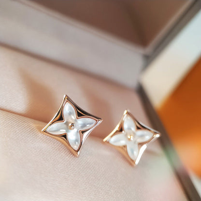 [Vera  Jewelry]STAR MOP PINK GOLD EARRINGS