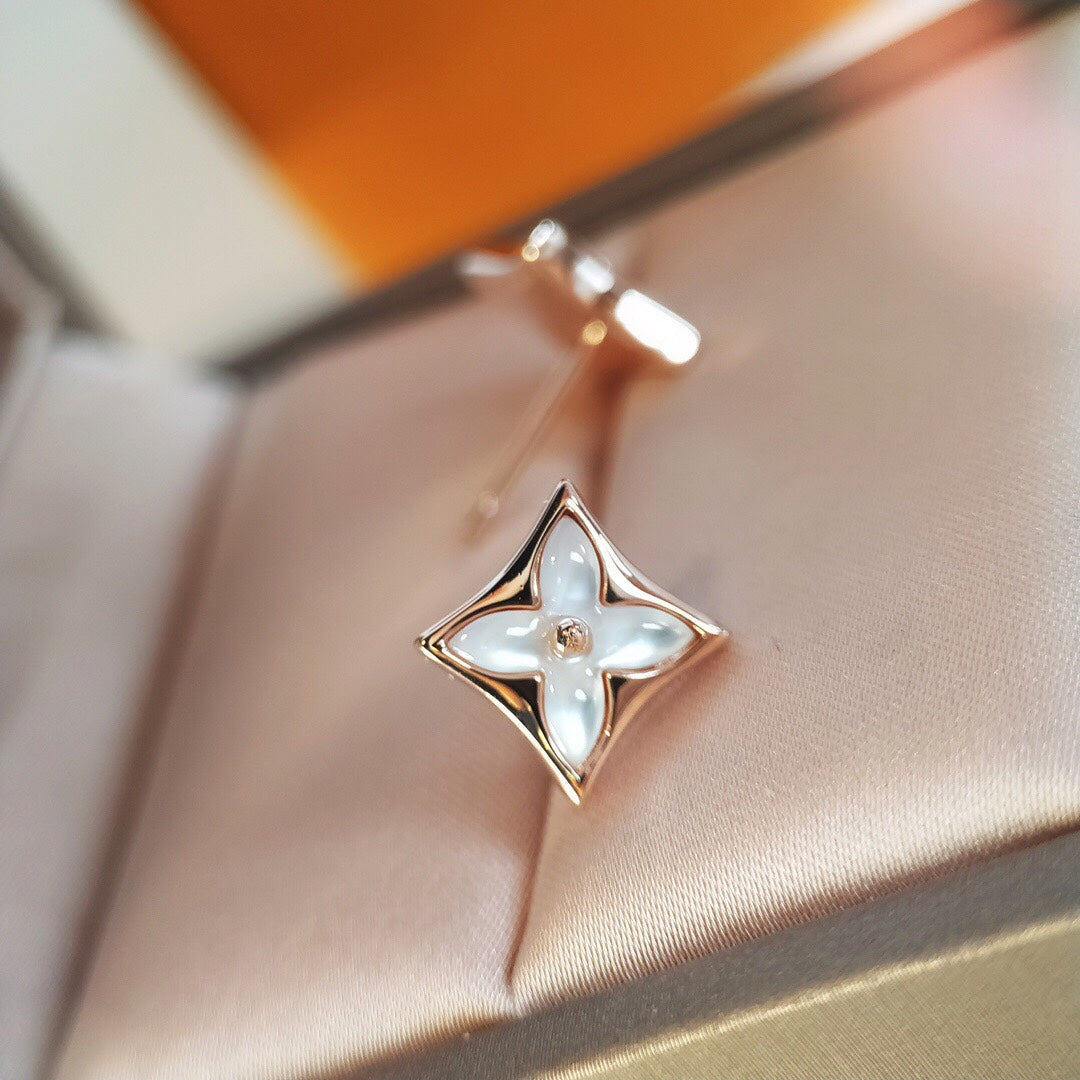 [Vera  Jewelry]STAR MOP PINK GOLD EARRINGS